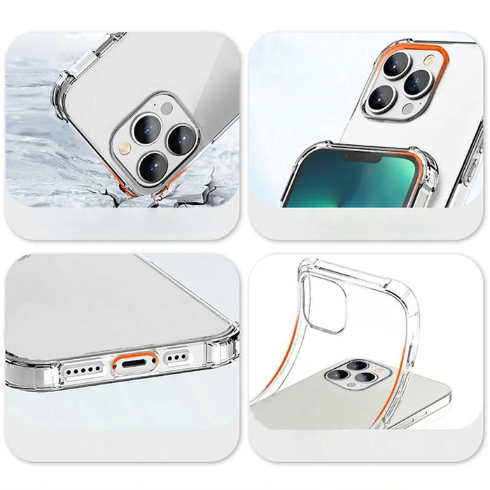For iPhone 15 Pro Max Transparent TPU Phone Case Four Corner Thickening Cushion Back Cover - 4