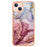 YB IMD Series-16 Style E for iPhone 15 Marble Pattern Phone Case 2.0mm TPU Electroplating Frame IMD Cover - Rose Gold - 2