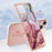 YB IMD Series-16 Style E for iPhone 15 Marble Pattern Phone Case 2.0mm TPU Electroplating Frame IMD Cover - Rose Gold - 5