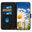 PU Leather Card Holder Case for iPhone 15 Pro Max , Flower Pattern Printing Stand Phone Cover - Black - 3