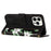 PU Leather Card Holder Case for iPhone 15 Pro Max , Flower Pattern Printing Stand Phone Cover - Black - 4