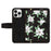 PU Leather Card Holder Case for iPhone 15 Pro Max , Flower Pattern Printing Stand Phone Cover - Black - 5