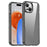 IPAKY For iPhone 15 Plus Transparent Phone Case TPU Frame PC Back Anti-drop Cover - Transparent Black - 1