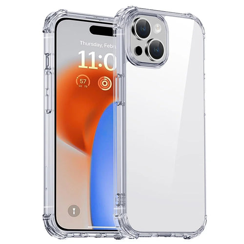 IPAKY For iPhone 15 Plus Hard PC TPU Frame Phone Case Shockproof Four Corner Clear Phone Cover - 1