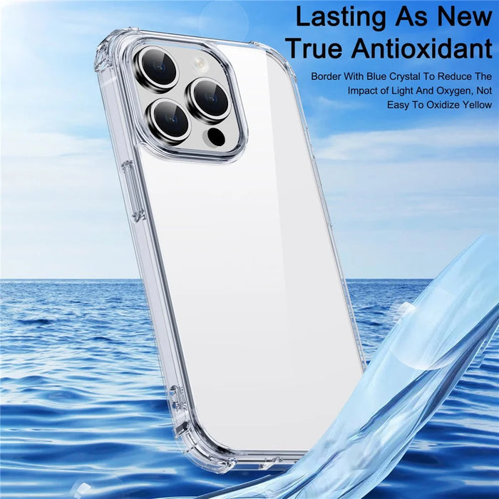 IPAKY Anti-drop Phone Case for iPhone 15 Pro Max , Hard PC Back TPU Frame Clear Phone Cover - 4