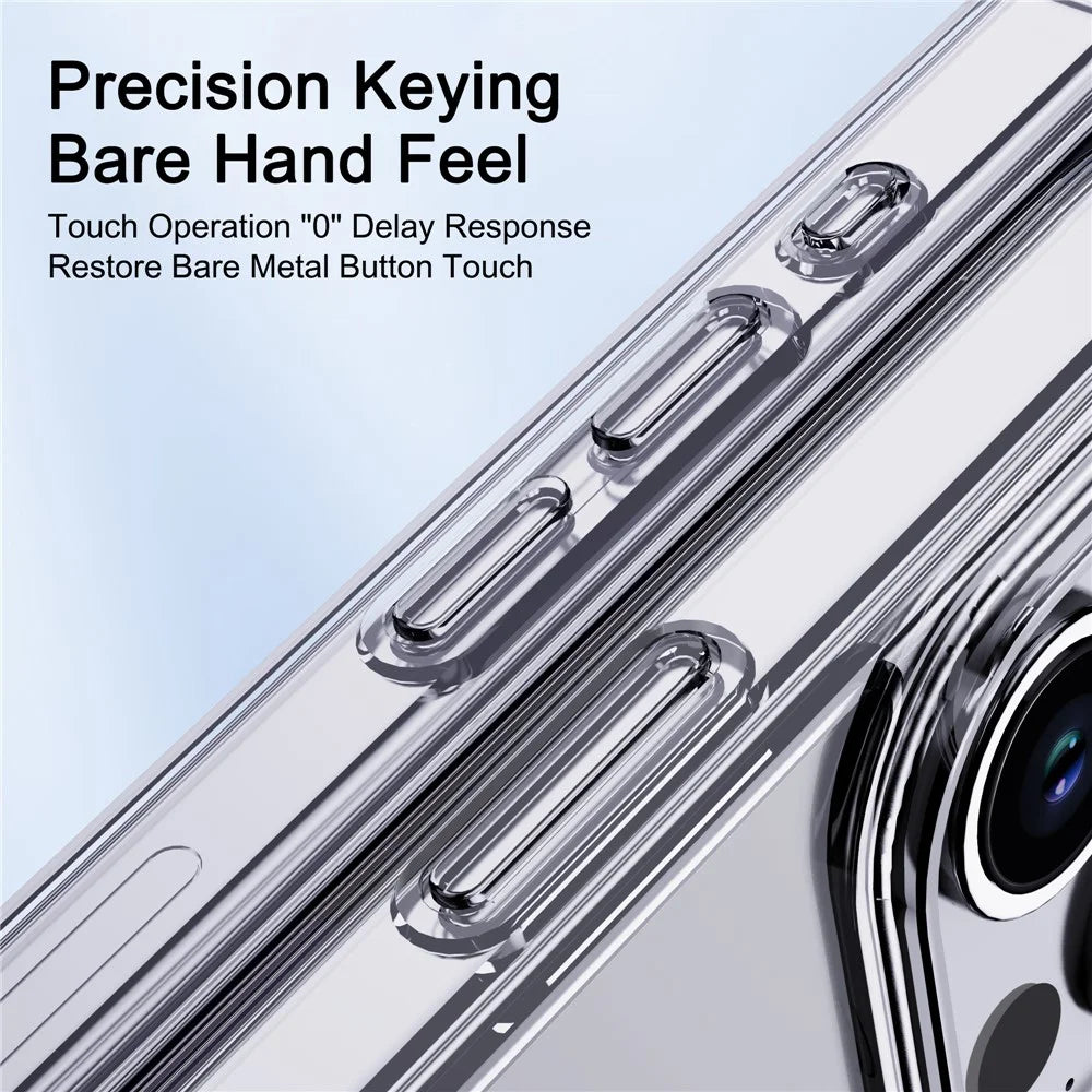 IPAKY Crystal Clear Phone Case for iPhone 15 , PC+TPU Four Corner Drop-proof Cell Phone Cover - 2