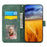 DIERFENG DF-03 Leather Wallet Phone Cover for iPhone 15 Plus , Lines Imprinted Stand Case - Green - 3