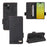 For iPhone 15 Mobile Phone Case Hardware Decor PU Leather Wallet Stand Phone Cover - Black - 6