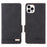 For iPhone 15 Pro Hardware Decor Phone Case PU Leather Wallet Stand Cover - Black - 1