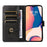 For iPhone 15 Shockproof Phone Shell Calf Texture Stand Case PU Leather+TPU Phone Cover Wallet - Black - 3
