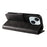 For iPhone 15 Shockproof Phone Shell Calf Texture Stand Case PU Leather+TPU Phone Cover Wallet - Black - 4