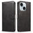 Cell Phone Cover for iPhone 15 Plus Case Stand PU Leather Wallet Phone Shell - Black - 1