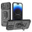 For iPhone 15 Pro Max Slide Camera Protection Phone Case PC+TPU Kickstand Protective Cover - Black - 1
