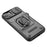 For iPhone 15 PC+TPU Impact-Resistant Phone Case Slide Lens Protection Kickstand Cover - Black - 5