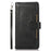 For iPhone 15 Plus Split Leather Folio Case Stand Multiple Card Slots Wallet Phone Cover with Strap - Black - 6