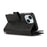 For iPhone 15 Split Leather Wallet Phone Case Stand Multiple Card Slots Wrist Strap Magnetic Closure Cover - Black - 4