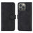 For iPhone 15 Pro Max Skin-touch Phone Leather Case Stand Wallet Protective Phone Cover - Black - 1