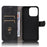 For iPhone 15 Pro Max Skin-touch Phone Leather Case Stand Wallet Protective Phone Cover - Black - 5