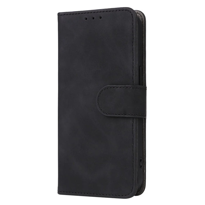 For iPhone 15 Plus PU Leather Wallet Case Stand Skin-touch Protective Phone Cover - Black - 6