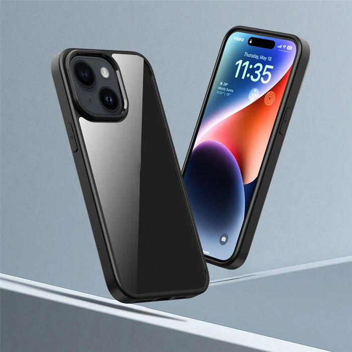Mobile Phone Cover for iPhone 15 , Transparent PC Back + TPU Frame Protective Case - Black - 2