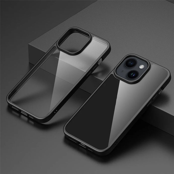 Mobile Phone Cover for iPhone 15 , Transparent PC Back + TPU Frame Protective Case - Black - 3