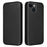 Card Holder Leather Phone Case for iPhone 15 , Carbon Fiber Texture Stand Phone Cover - Black - 1