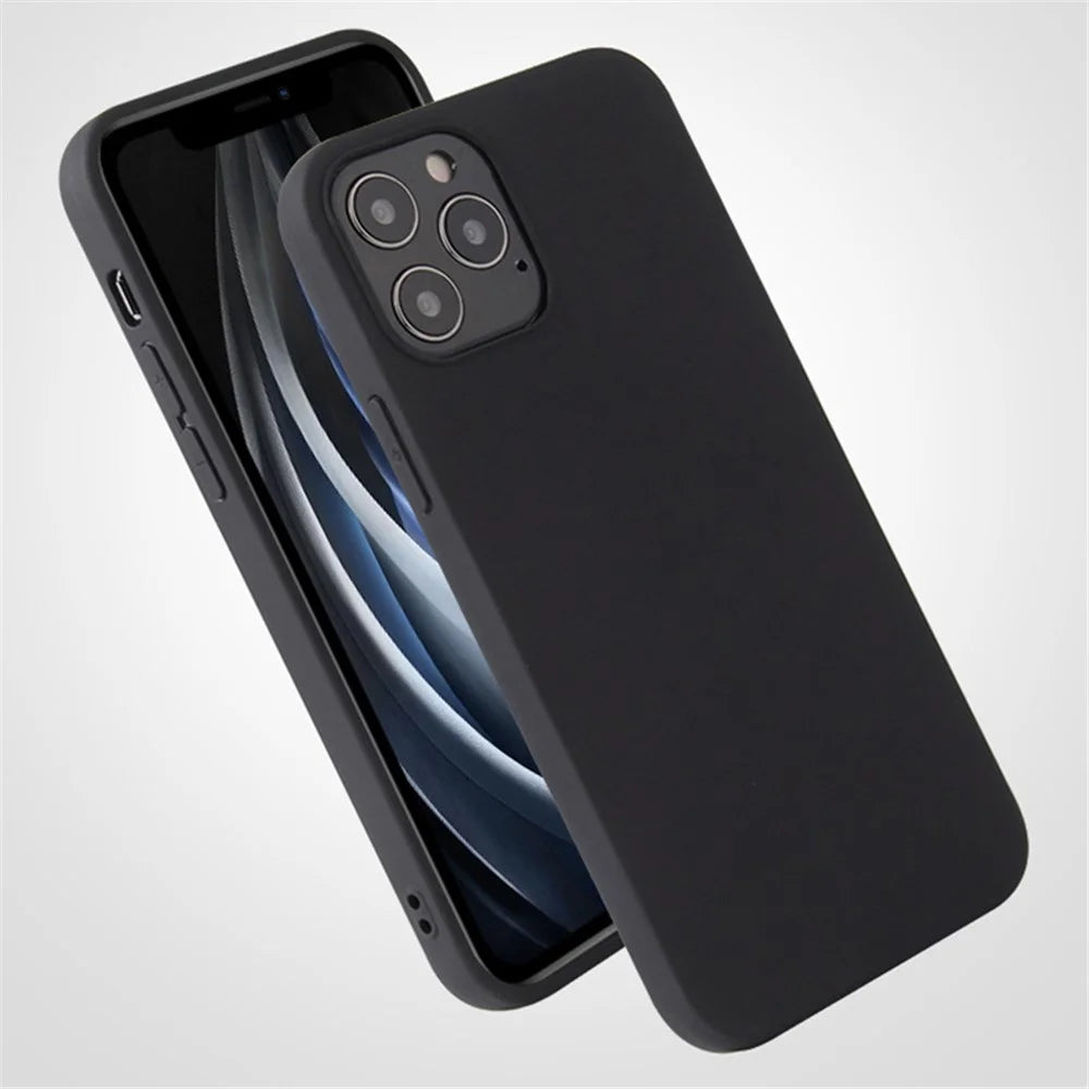 For iPhone 15 Pro Max Flexible TPU Protective Case Matte Non-Slip Cell Phone Cover - Black - 4