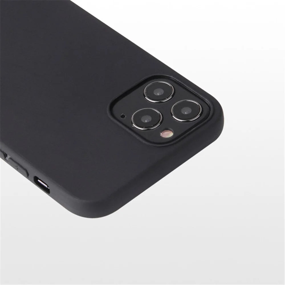 For iPhone 15 Pro Max Flexible TPU Protective Case Matte Non-Slip Cell Phone Cover - Black - 6