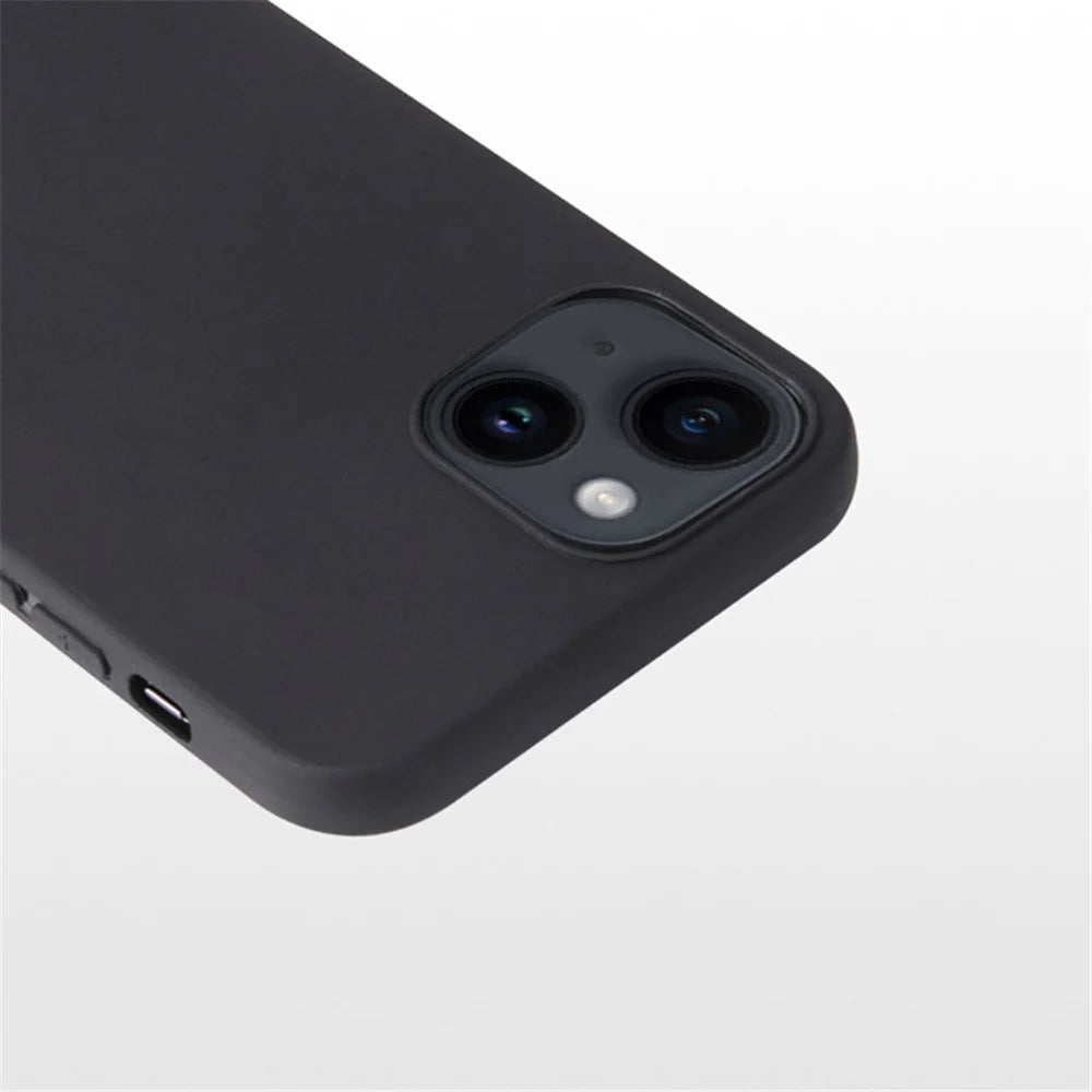 For iPhone 15 Matte Textured TPU Shell Shockproof Protection Mobile Phone Case - Black - 6