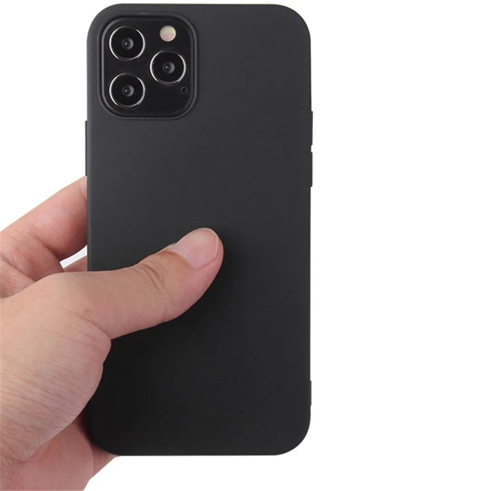 For iPhone 15 Pro Soft TPU Back Protective Cover Matte Finish Coating Anti-Scratch Phone Case - Black - 7