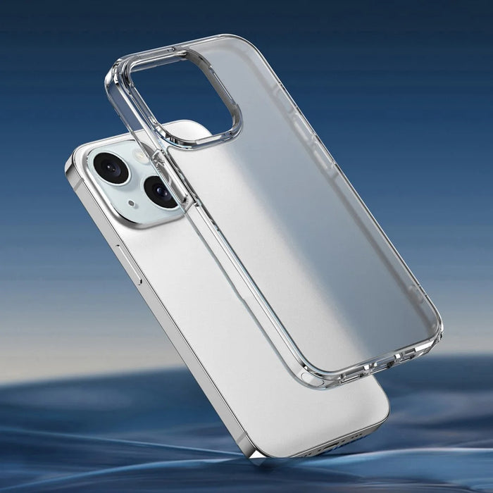 Back Protector for iPhone 15 , Matte Phone Cover Translucent PC+TPU Hybrid Protective Case - Brown - 6