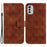 Stand Shell for Nokia G60 5G Mobile Phone Shockproof Double 8-Shape Imprint Leather Case Wallet Cover - Brown - 1