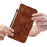 Stand Shell for Nokia G60 5G Mobile Phone Shockproof Double 8-Shape Imprint Leather Case Wallet Cover - Brown - 5