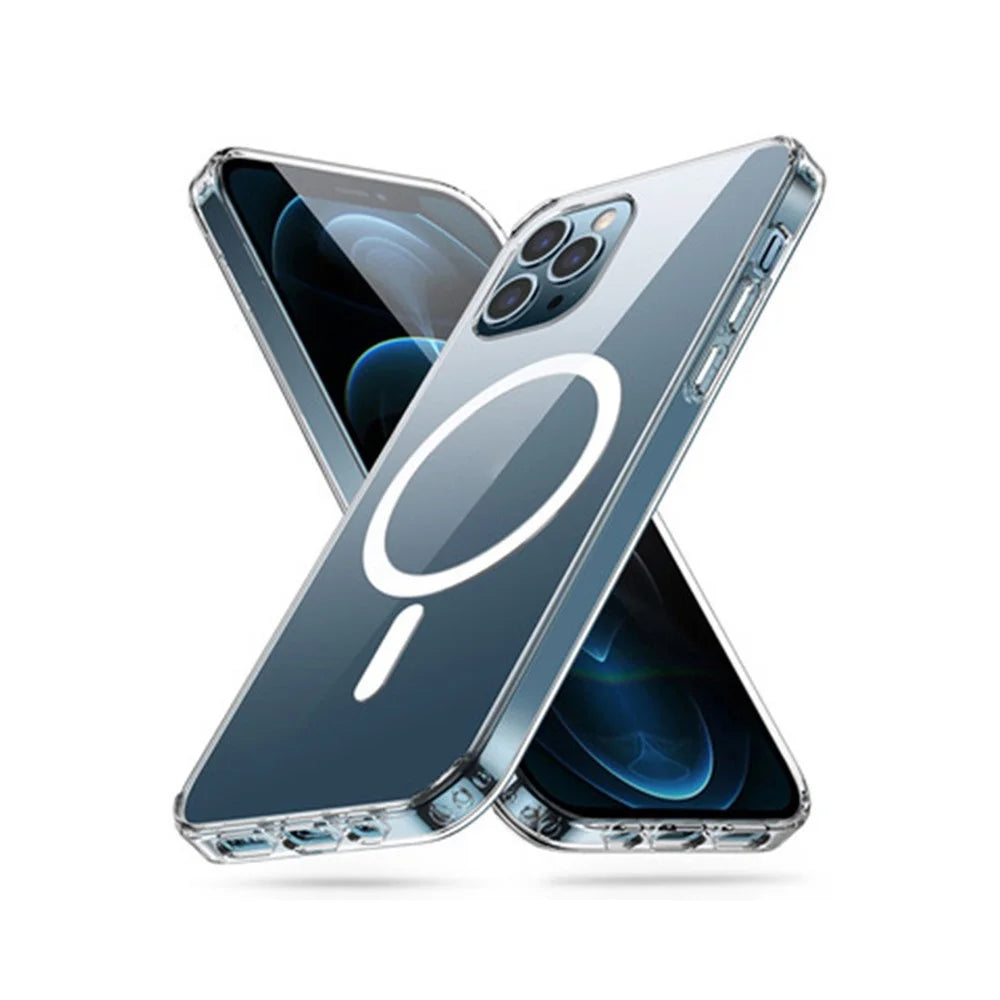 For iPhone 15 Pro Max Compatible with MagSafe Transparent TPU Phone Cover Anti-Drop Back Case - 4
