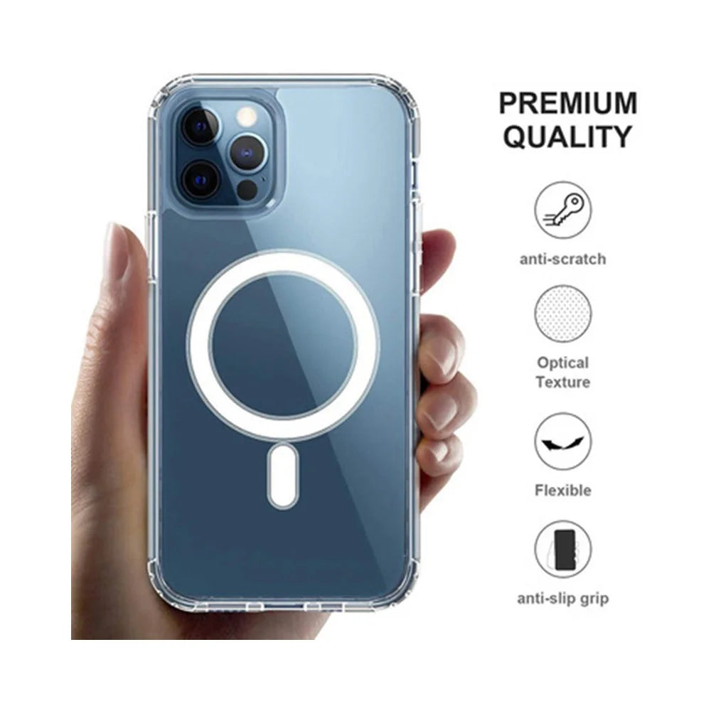 For iPhone 15 Pro Compatible with MagSafe Transparent TPU Phone Cover Scratch Resistant Back Case - 3