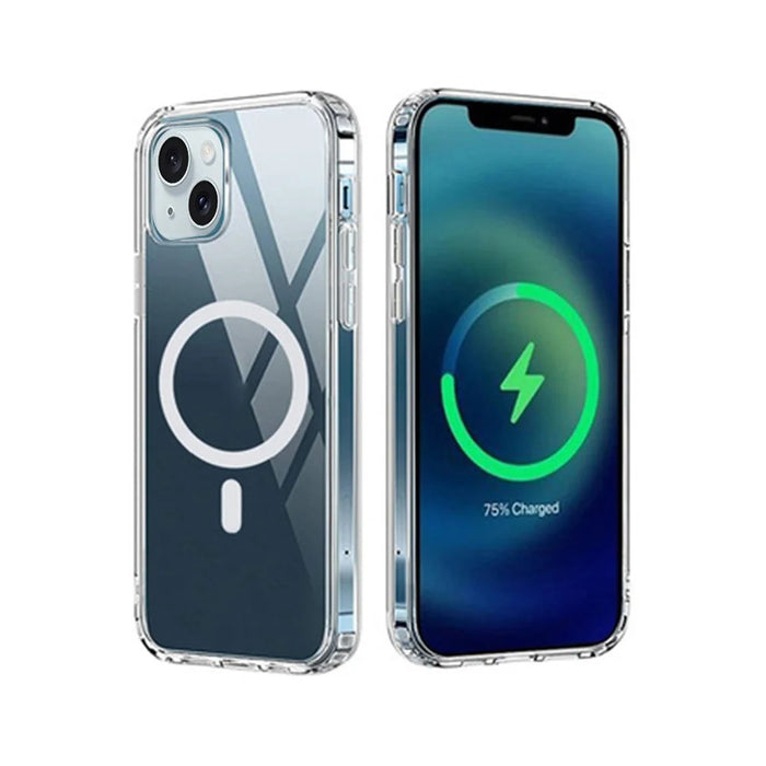 For iPhone 15 Plus Shockproof Back Case Compatible with MagSafe Transparent TPU Phone Cover - 2