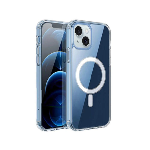 For iPhone 15 Mobile Phone Guard Transparent TPU Cover Compatible with MagSafe Back Case - 1