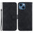 For iPhone 14 Double 8-Shape Imprinted Phone Case PU Leather Stand Wallet Drop-proof Cover - Black - 1