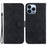 For iPhone 13 Pro 6.1 inch Flip Stand Wallet Phone Cover Double 8-Shape Imprinted Leather Case - Black - 1