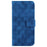 For iPhone 14 Plus Double 8-Shape Imprint Cover Anti-drop Leather Stand Wallet Phone Case - Dark Blue - 7