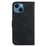For iPhone 15 Double 8-Shape Imprinted Phone Case PU Leather Stand Wallet Cover with Hand Strap - Black - 7