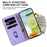 For iPhone 14 Pro Leather Wallet Stand Shockproof Cover Double 8-Shape Imprinted Phone Case - Purple - 3