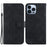 Leather Cover for iPhone 15 Pro Max , Stand Wallet Double 8-Shape Imprinted Phone Case with Hand Strap - Black - 1