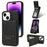 N.BEKUS For iPhone 15 Plus PU Leather Coated TPU Phone Case Vertical Flip Card Holder Kickstand Cover - Black - 1