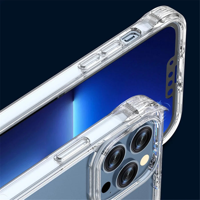 For iPhone 15 Pro Max Shockproof PC+TPU Cell Phone Case Clear Concealed Kickstand Back Cover - Transparent - 6