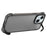 Clear Shell for iPhone 15 , Bump Proof PC+TPU Cell Phone Case Back Cover with Concealed Kickstand - Transparent Black - 1