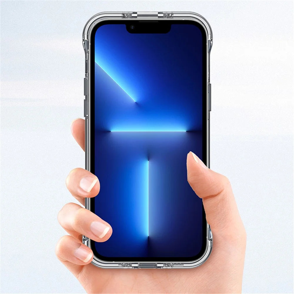 For iPhone 15 Pro Max Compatible with MagSafe Clear PC+TPU Phone Case Concealed Kickstand Phone Shell - 2