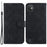 For Wiko Y82 PU Leather Protective Case Wallet Stand 8-Shape Imprinted Phone Cover - Black - 1