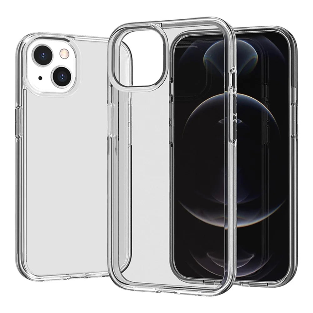 For iPhone 15 Pro Clear Mobile Phone Shell PC + TPU Anti-Scratch Cell Phone Case Cover - Transparent - 1