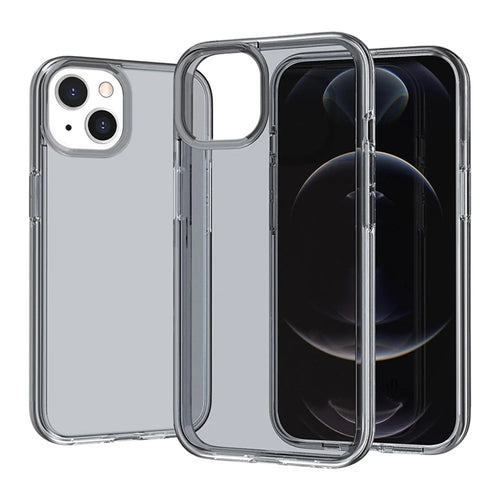For iPhone 15 Pro Max Slim-Fit Hard Phone Case Clear PC + TPU Cell Phone Cover Shell - Transparent Black - 1